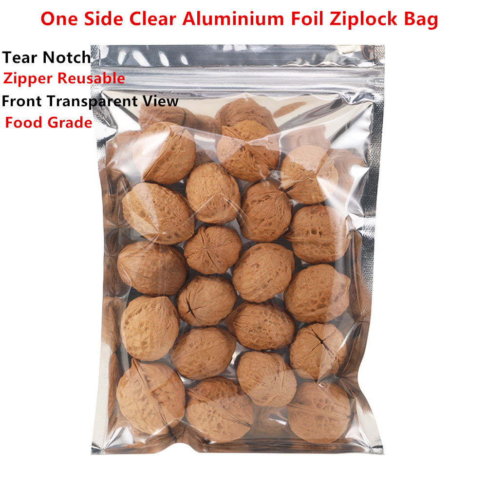 Ziploc Food Storage - 100pcs One Side Transparent Aluminum Foil