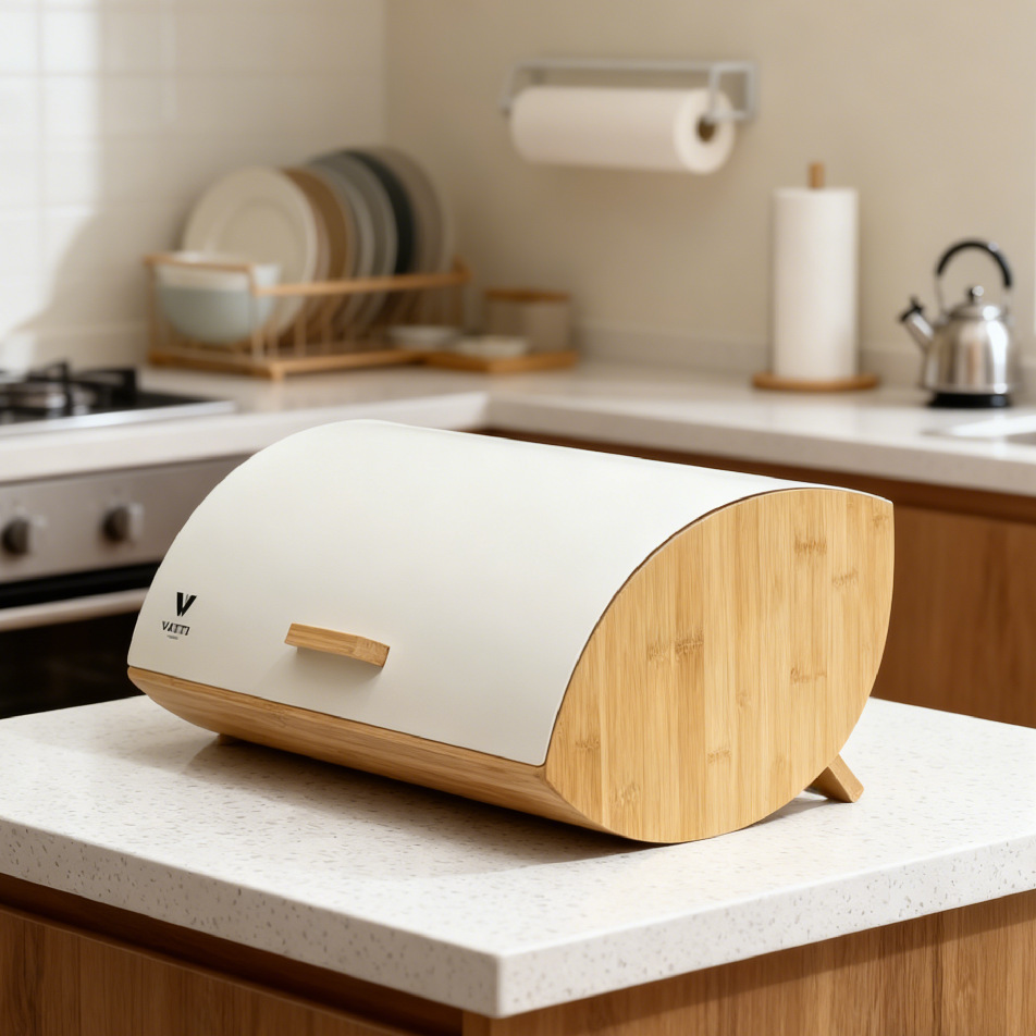 Bread Box Bamboo - Bamboo Cover Bread Box, Household Iron