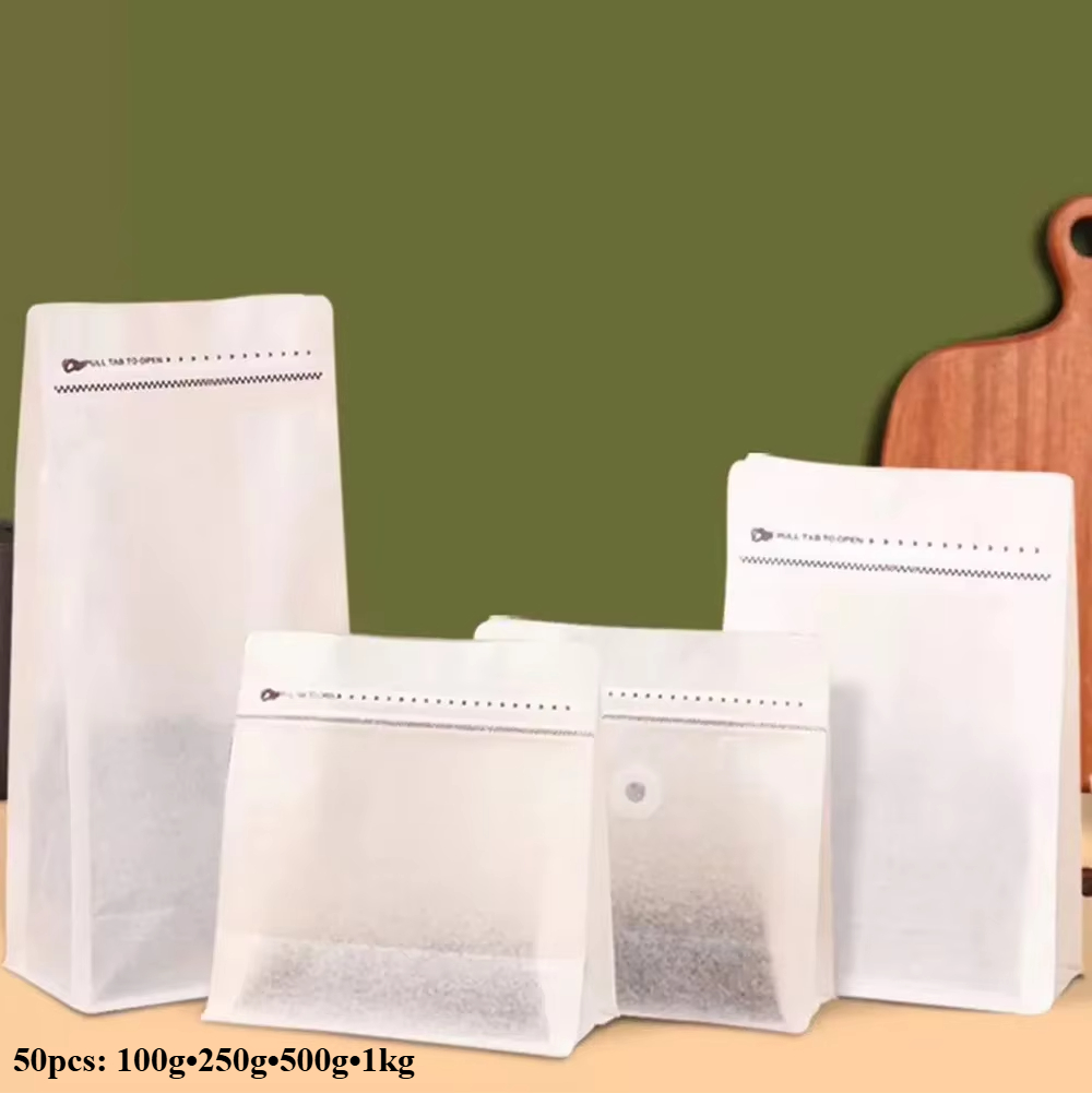 Ziploc Food Storage - 50pcs Biodegradable Coffee Bags 100g 250g