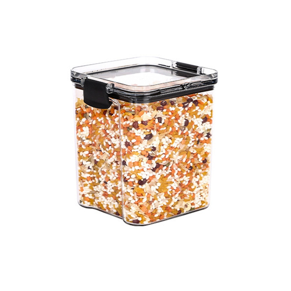 Stackable Pantry Bin - Transparent Food Storage Container Sealed Lid
