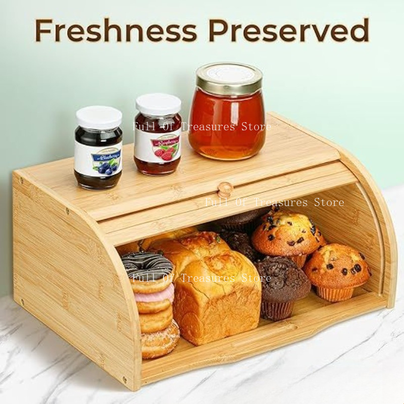 Bread Box Bamboo - Bamboo Bread Box Fit for Home