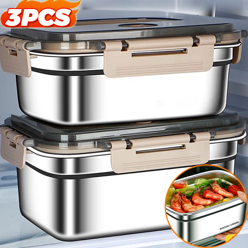 Food Storage Box Stainless Steel - Large Capacity Bento Box Stainless Steel