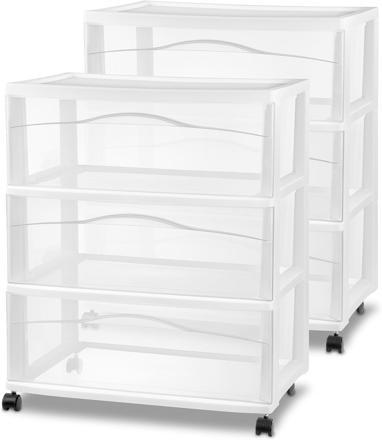 Stackable Pantry Bin - Large Stackable Plastic Storage Drawers Clear
