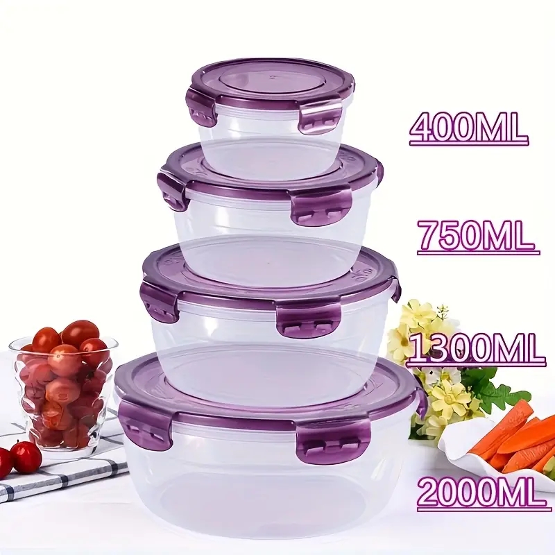 Food Storage Camping - 4 Plastic Food Storage Containers, Lunch