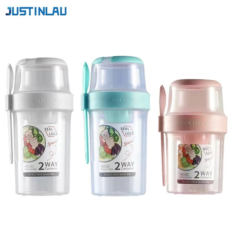 Food Storage System - JUSTINLAU Portable Fitness Weight Reducing Salad