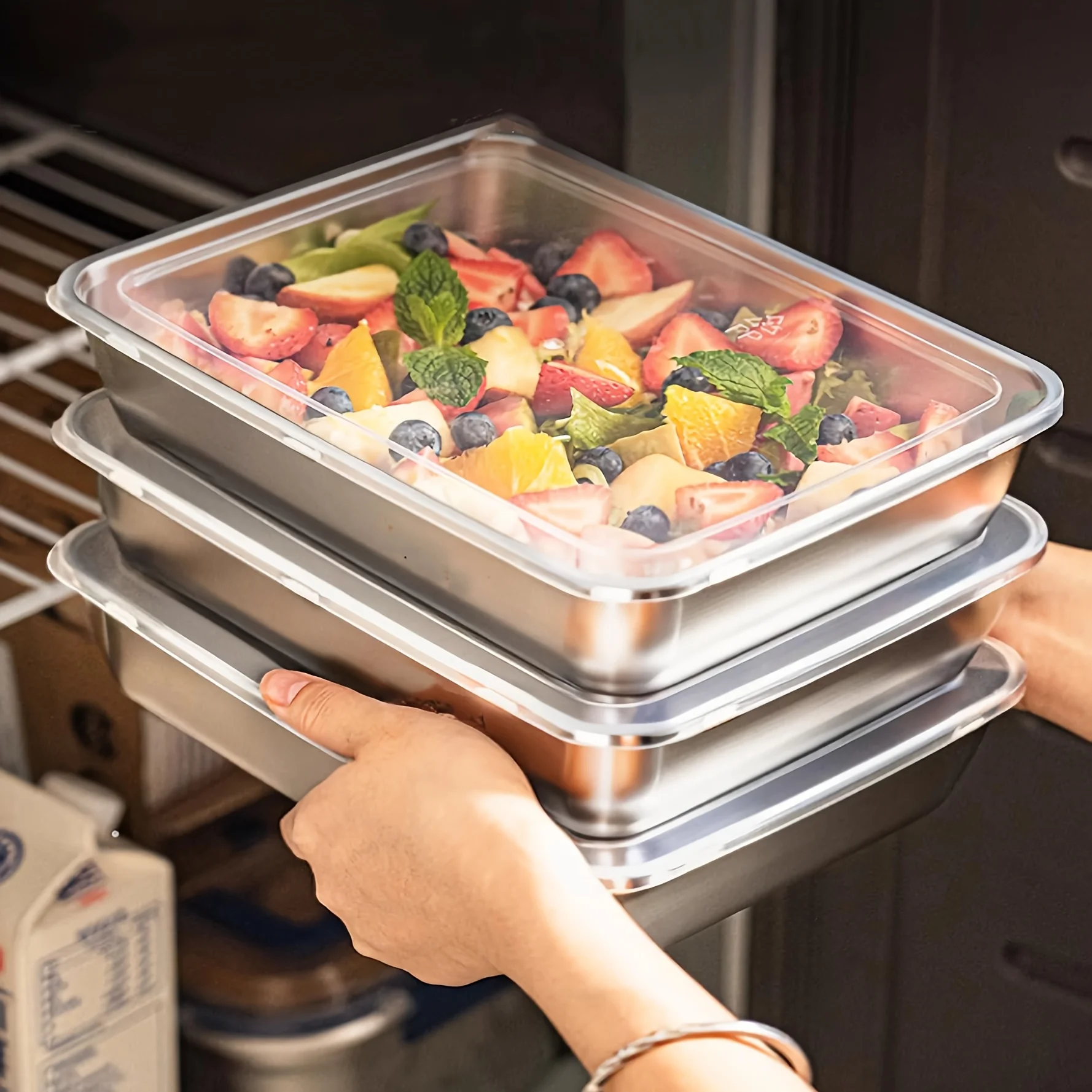 Food Storage Stainless Steel - 3pcs Stainless Steel Food Containers &