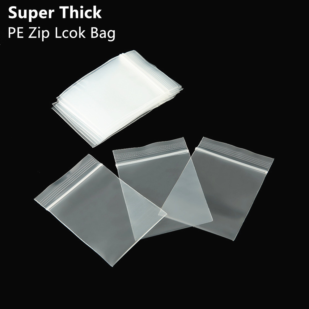 Ziploc Food Storage - 100pcs Extra Thick Transparent PE Zip