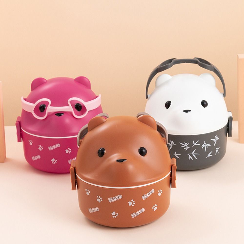Food Storage Stackable Containers - 1Pcs New Eyeglass Bear Thermal Bento