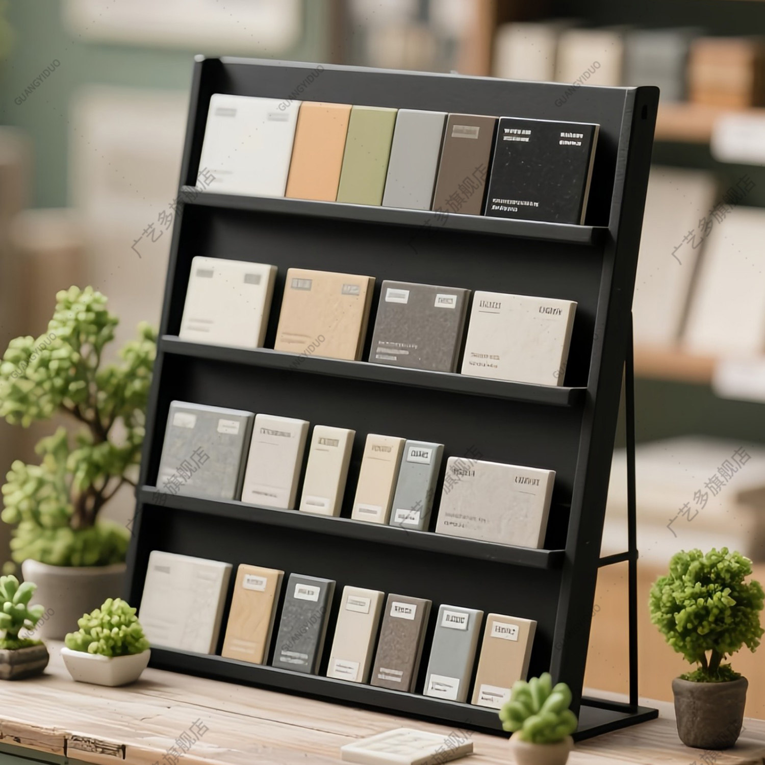 Food Storage Drawing - Stone tile sample display stand Wood