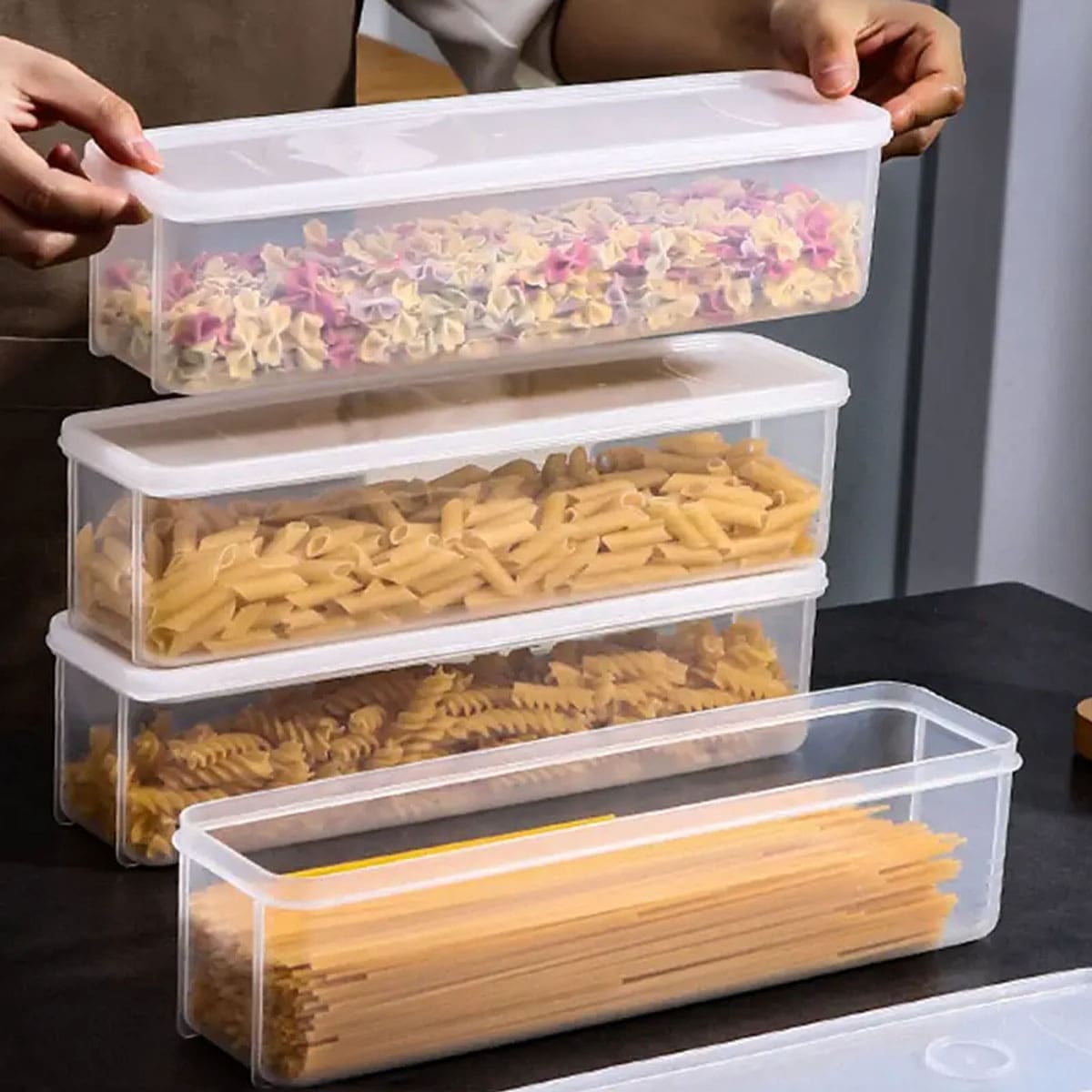 Food Storage System - 1 Plastic Transparent Storage Box, Refrigerator