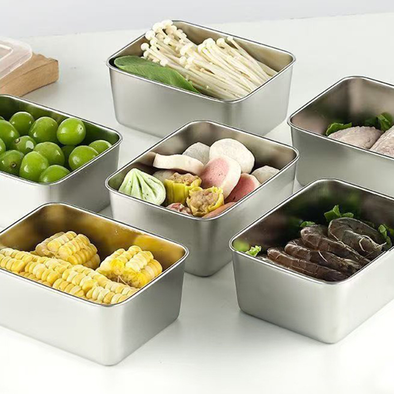 Food Storage Camping - 6-Piece Stainless Steel Food Storage Containers