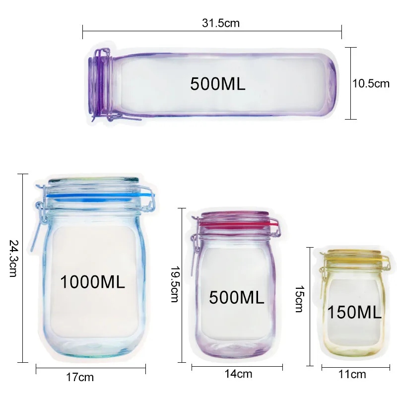 Jar Shape Storage Bag Reusable - огляд і ціна Ziploc Food Storage