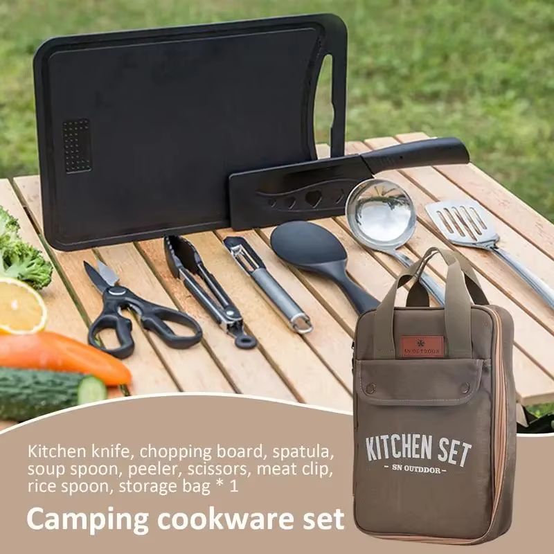 8pcs Camping Kitchen Cookware  - огляд і ціна Food Storage Camping