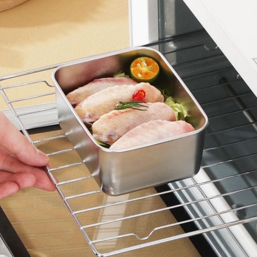 1-2-3pc Rectangular Stainless  - огляд і ціна Food Storage Box Stainless Steel