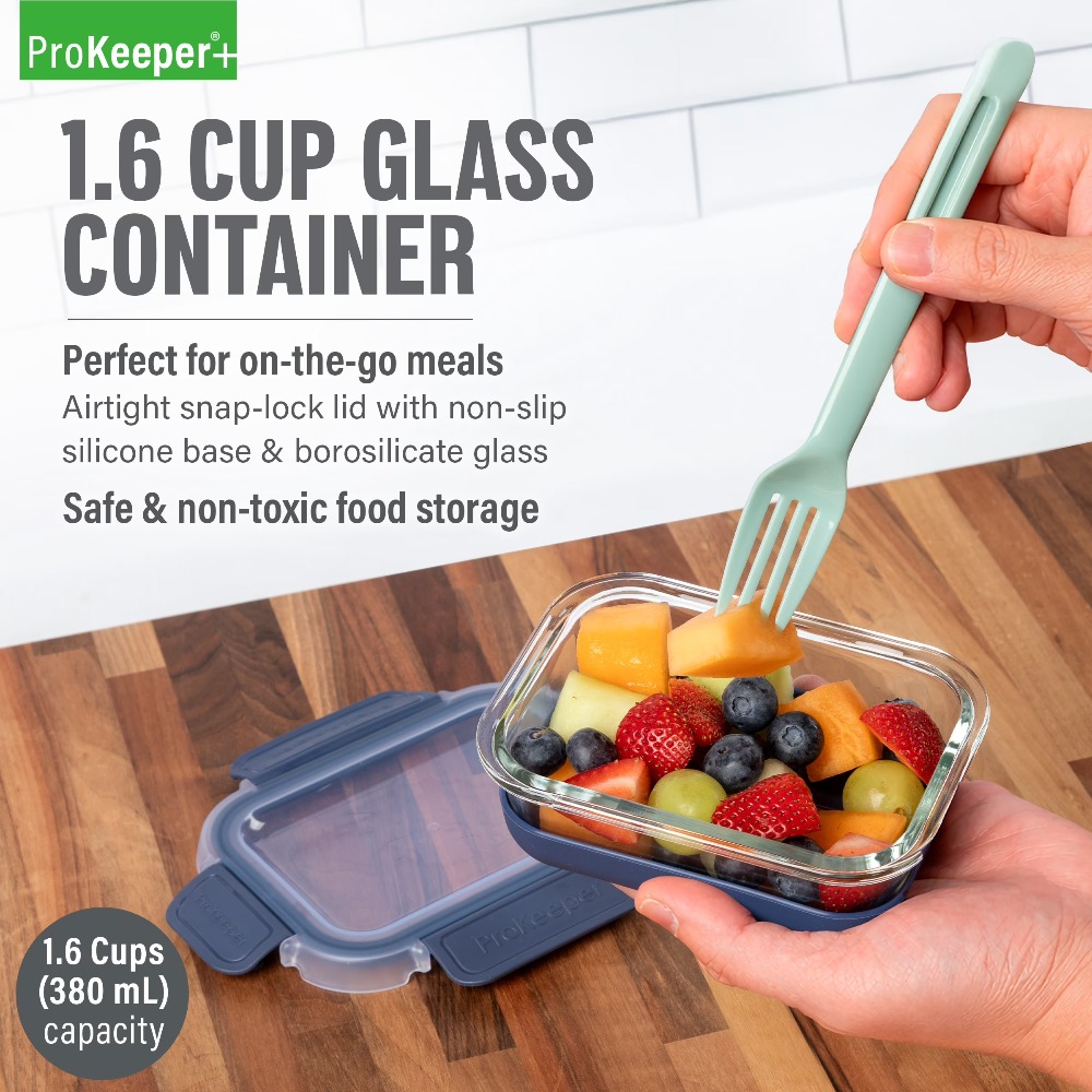 2 Pack 1.6 Cup Glass Food Stor - огляд і ціна Food Storage Stackable Containers