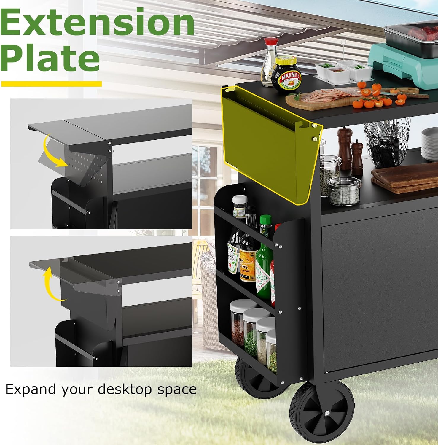 Outdoor Grill Cart Table With  - огляд і ціна Food Storage Camping