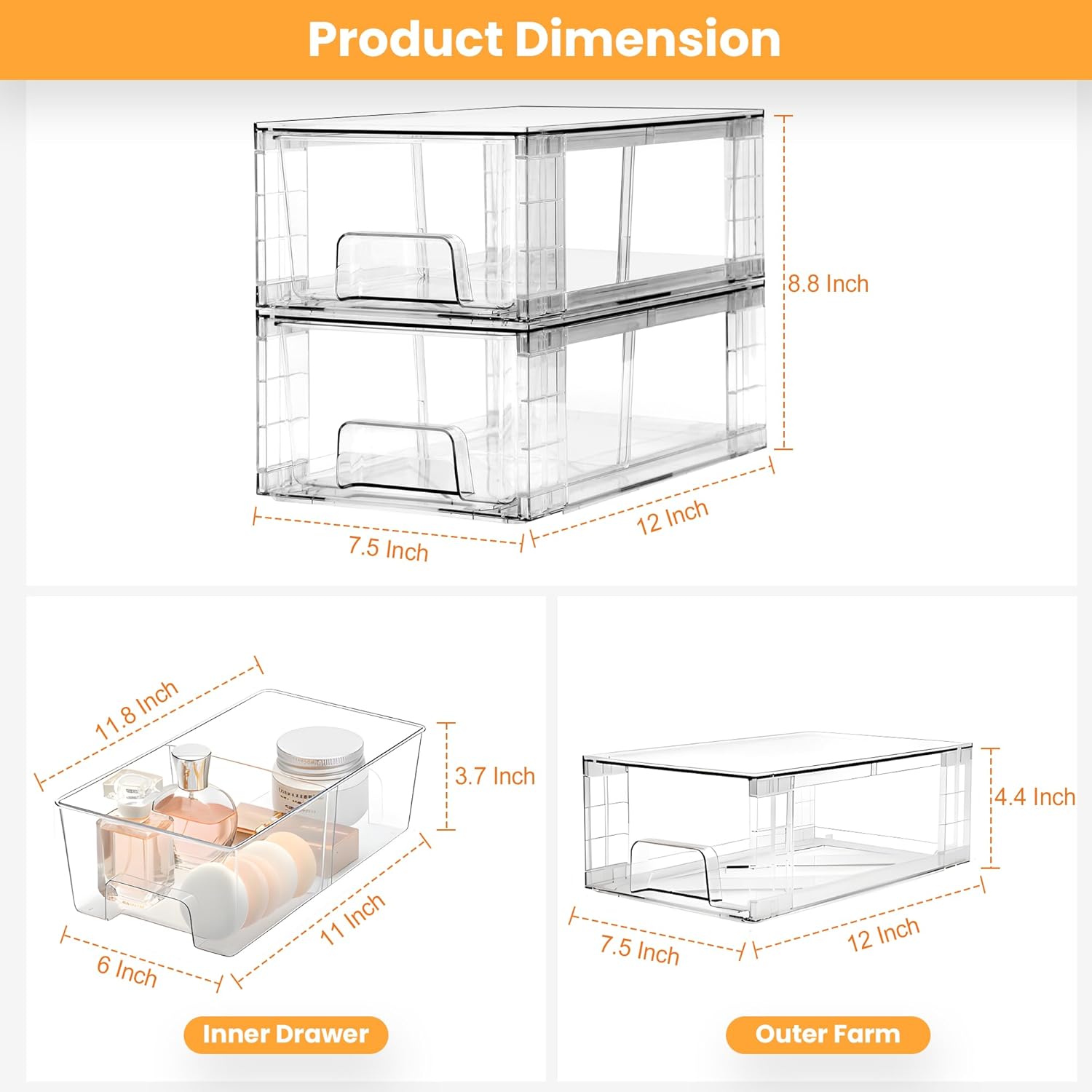 2‑Pack Stackable Storage Drawe - огляд і ціна Stackable Pantry Bin