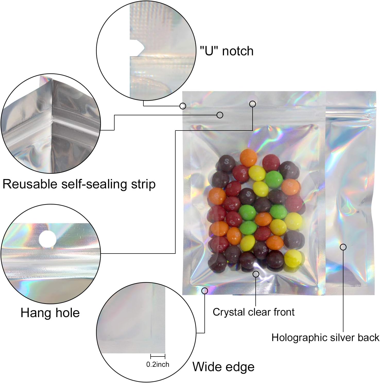 50/10PCS Laser Sealing Bags Pl - огляд і ціна Ziploc Food Storage