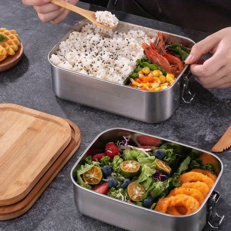 New 304 stainless steel bamboo - огляд і ціна Food Storage Box Stainless Steel