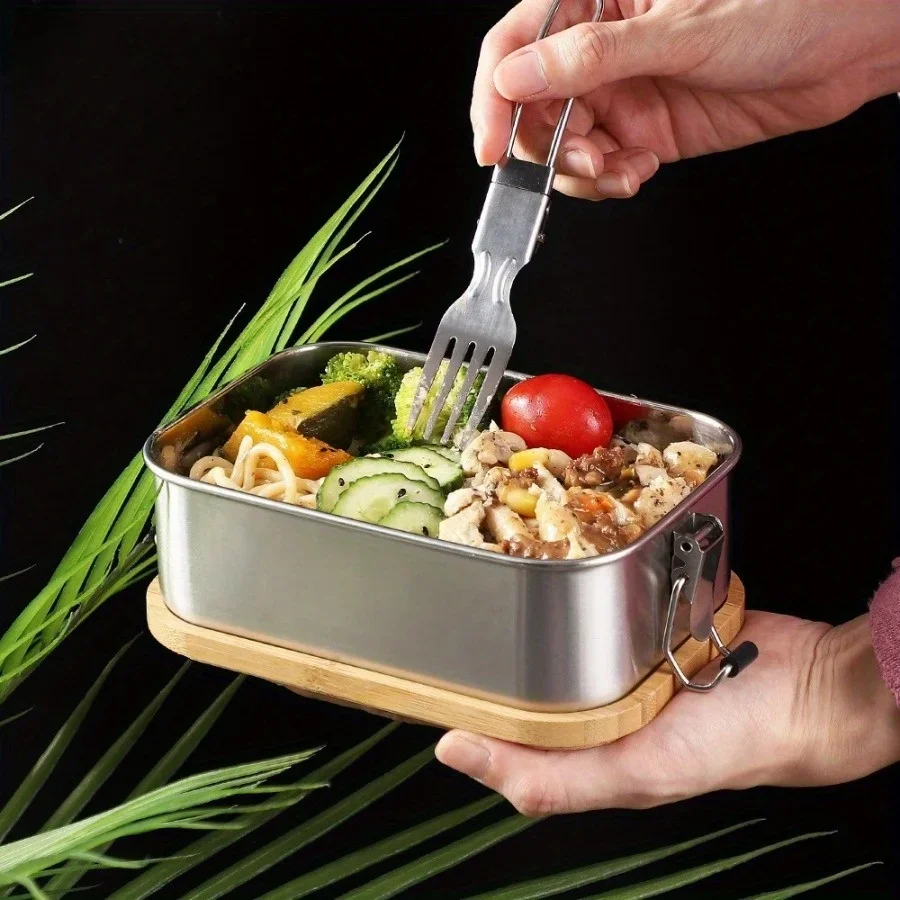 New 304 stainless steel bamboo - огляд і ціна Food Storage Box Stainless Steel