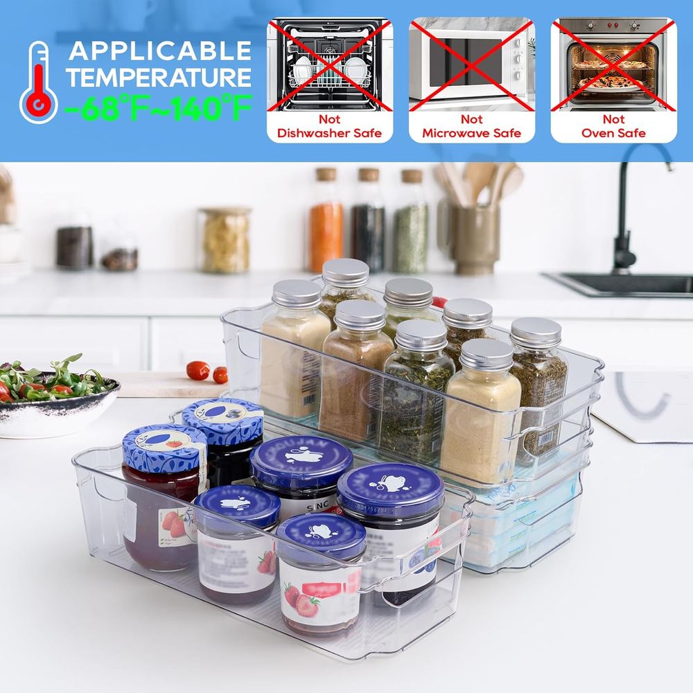 8 Pack Clear Plastic Storage B - огляд і ціна Stackable Pantry Bin