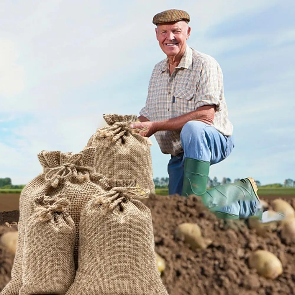 Natural Burlap Sack Jute Potat - огляд і ціна Food Storage Roots