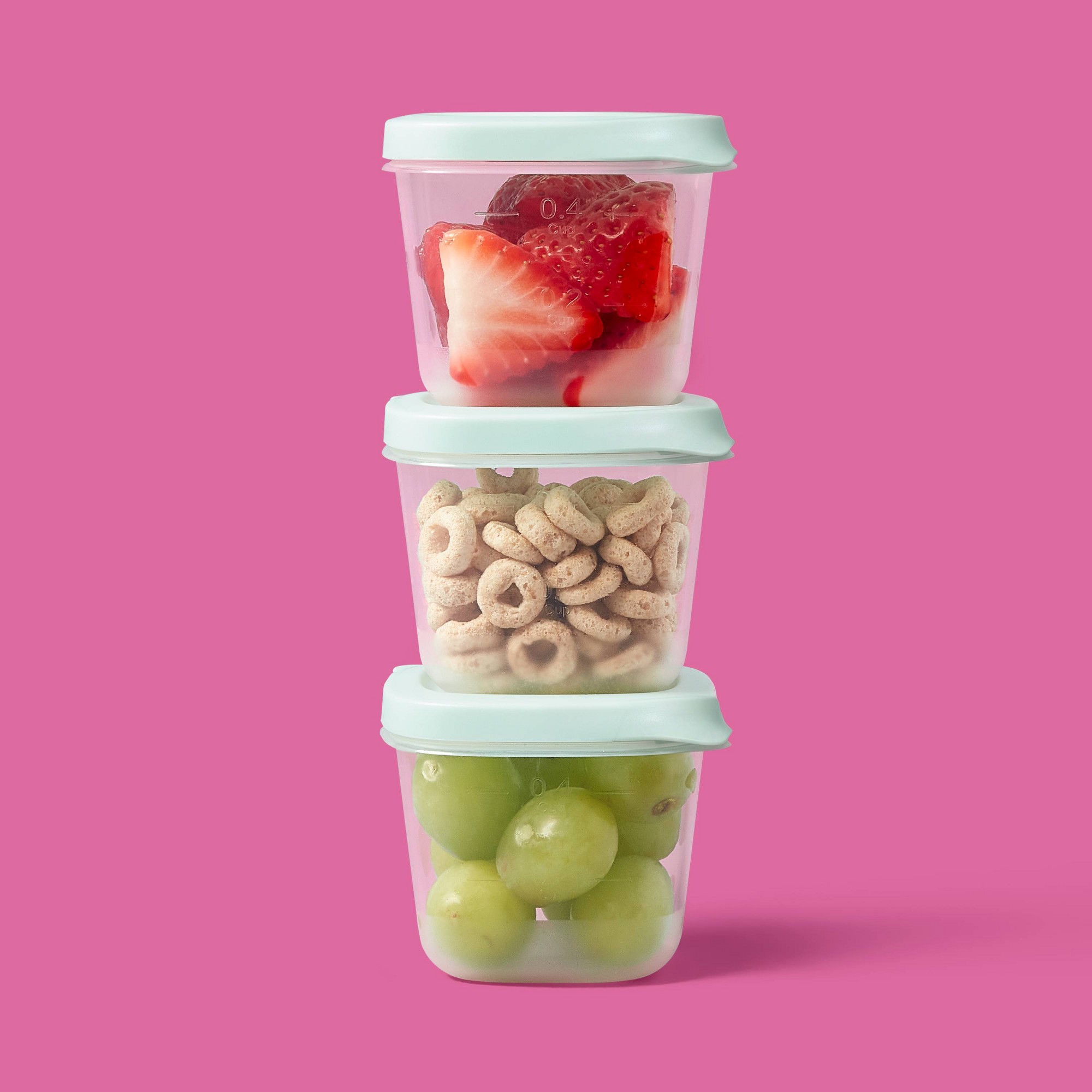4ct Mini Square Half Cup Food  - огляд і ціна Food Storage Stackable Containers