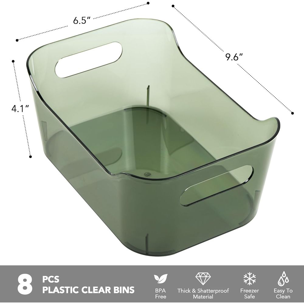 8 Pack Plastic Storage Bins, C - огляд і ціна Stackable Pantry Bin