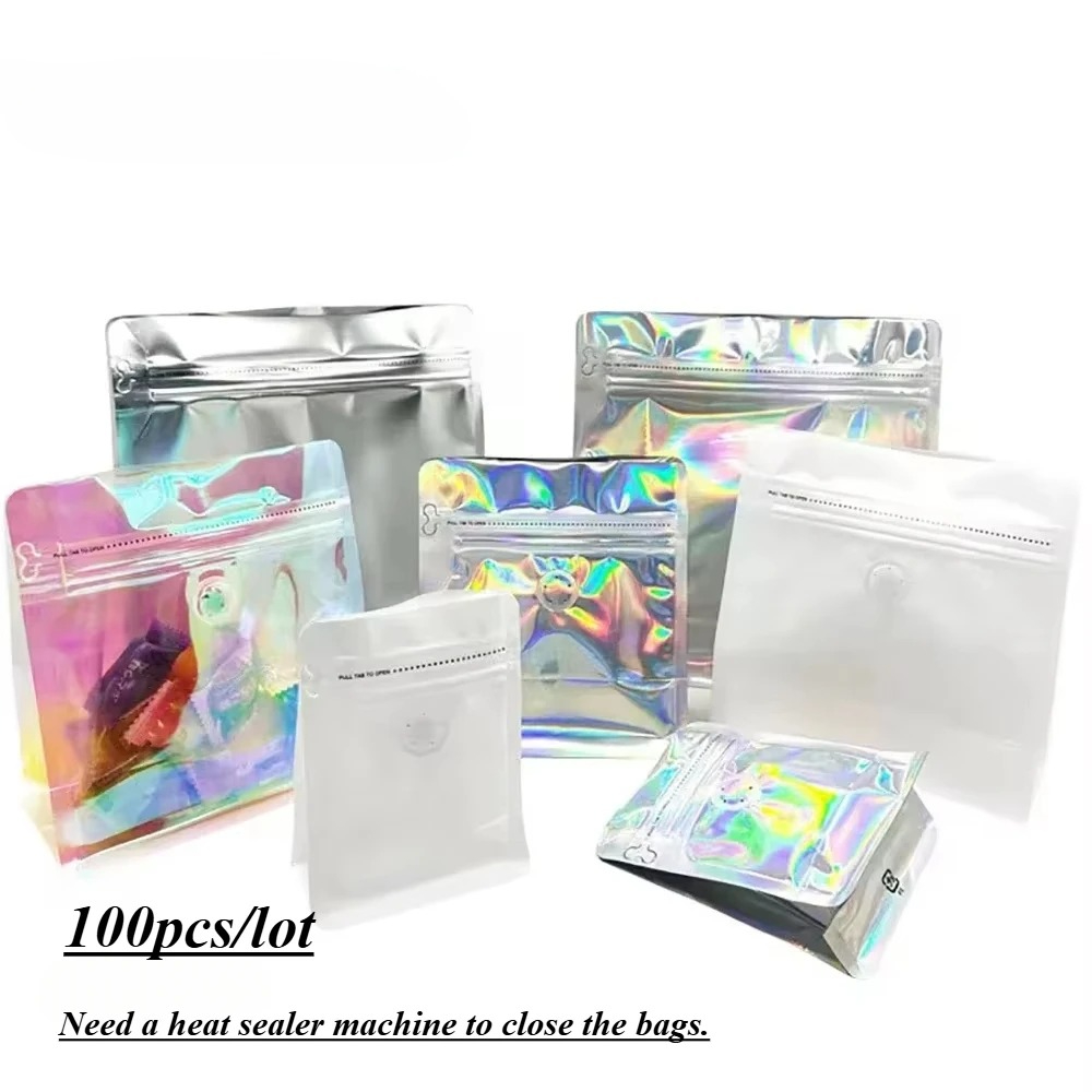 100pcs Pink Rainbow Laser Holo - огляд і ціна Ziploc Food Storage