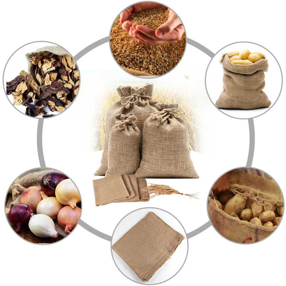 1PC Natural Jute Burlap Sacks  - огляд і ціна Food Storage Roots