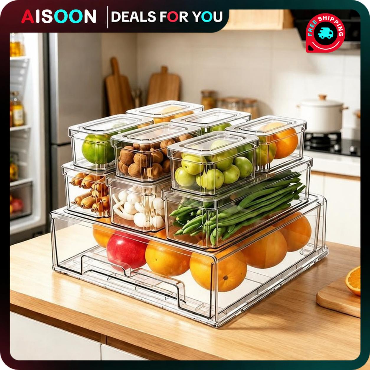 10/14Pcs Fridge Organizer Bins - огляд і ціна Stackable Pantry Bin
