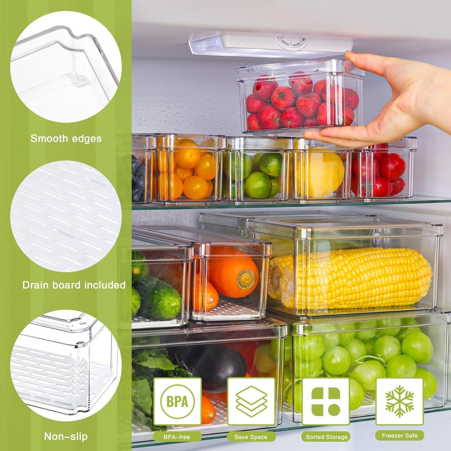 10/14Pcs Fridge Organizer Bins - огляд і ціна Stackable Pantry Bin