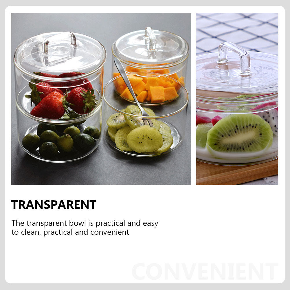 1Set Clear Glass Storage Bowl  - огляд і ціна Food Storage Stackable Containers