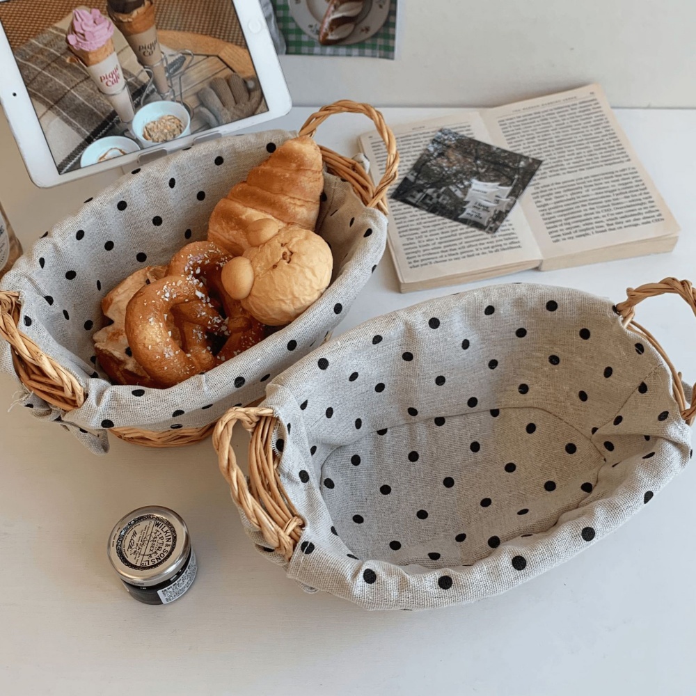 Vintage Fabric Rattan Storage  - огляд і ціна Bread Box Bamboo