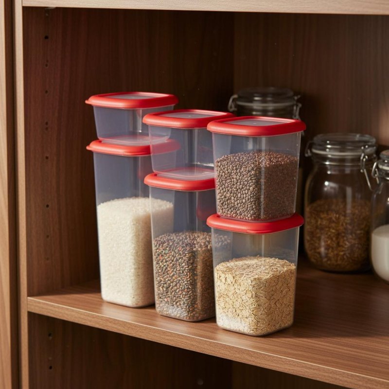 6 Pieces Airtight Food Storage - огляд і ціна Stackable Pantry Bin