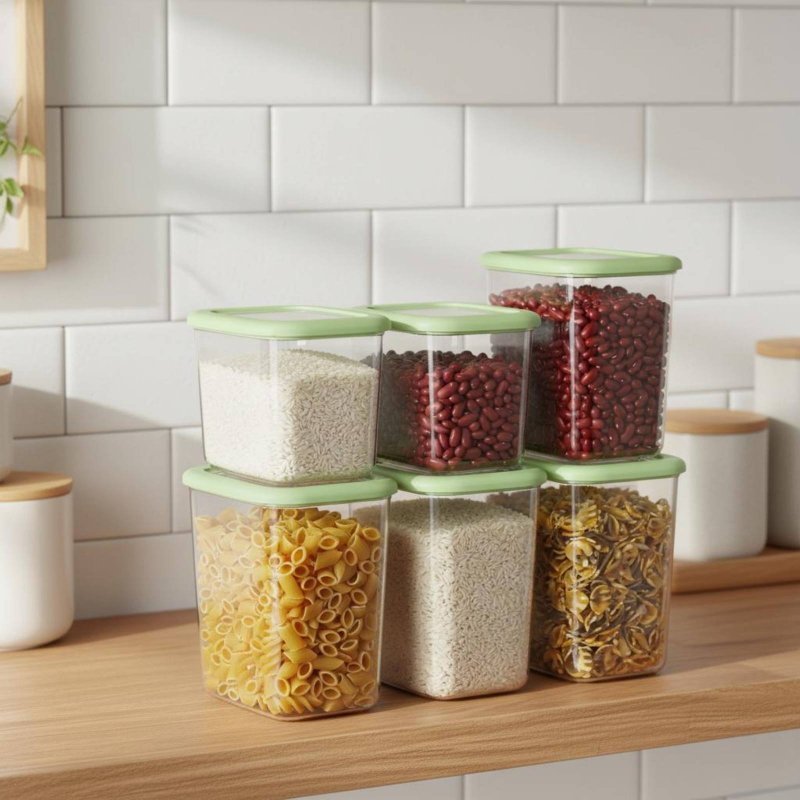 6 Pieces Airtight Food Storage - огляд і ціна Stackable Pantry Bin