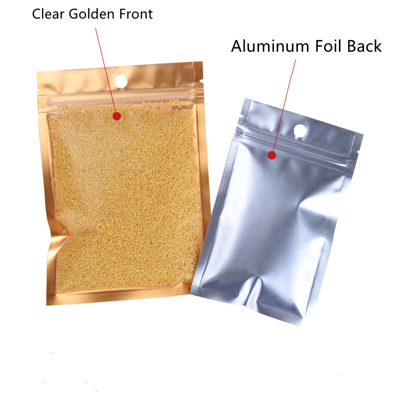 100Pcs Gold Mylar Zip Lock Bag - огляд і ціна Ziploc Food Storage
