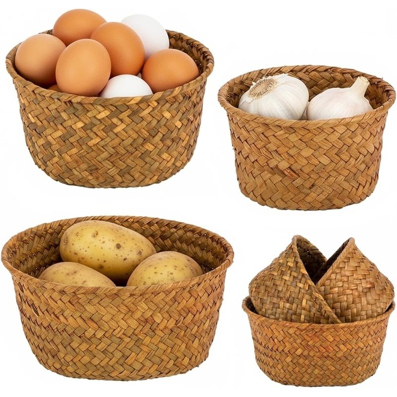 SHGO-Round Seagrass Woven Stor - огляд і ціна Stackable Pantry Bin