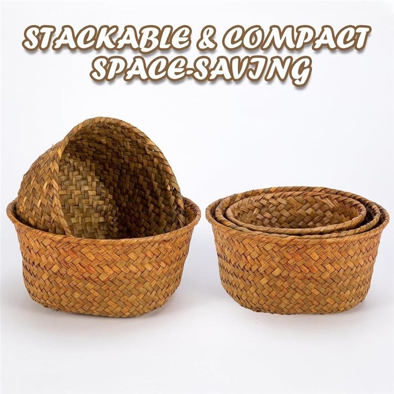SHGO-Round Seagrass Woven Stor - огляд і ціна Stackable Pantry Bin