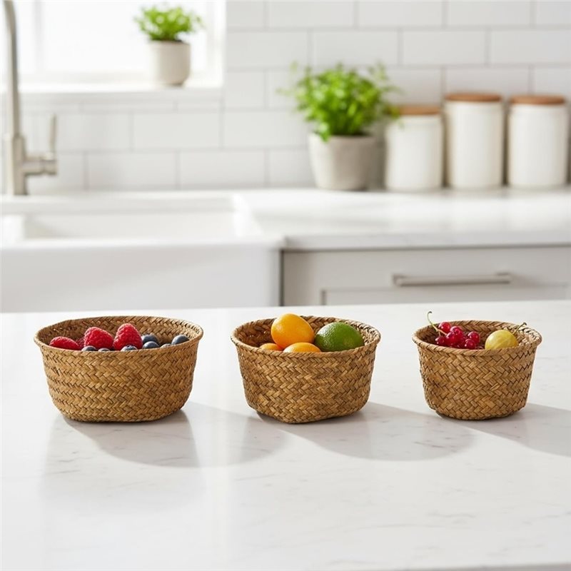 SHGO-Round Seagrass Woven Stor - огляд і ціна Stackable Pantry Bin