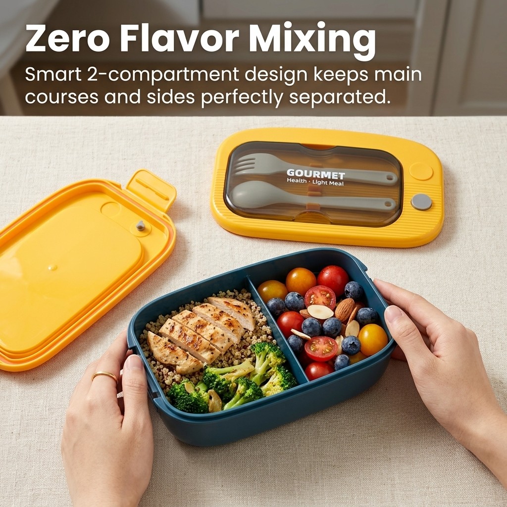 Plastic Bento Lunch Box 2 Comp - огляд і ціна Food Storage 30 Years