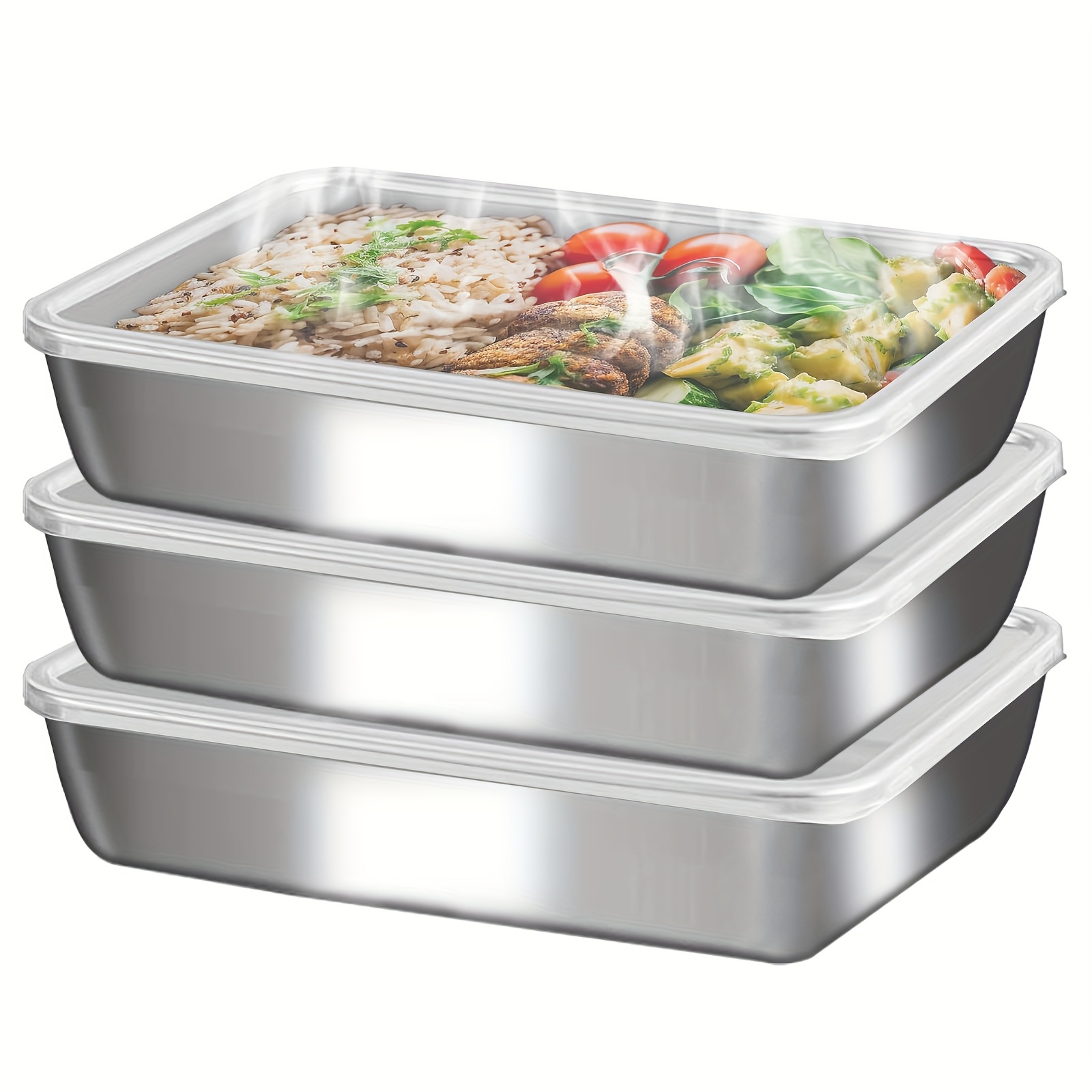 3pcs Stainless Steel Food Cont - огляд і ціна Food Storage Stainless Steel