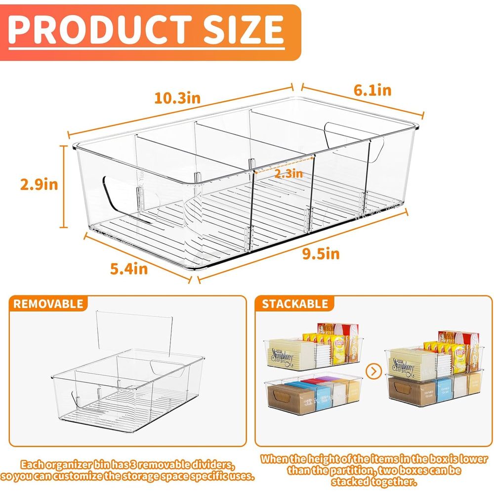 Stackable 6 Pack Snack Organiz - огляд і ціна Stackable Pantry Bin
