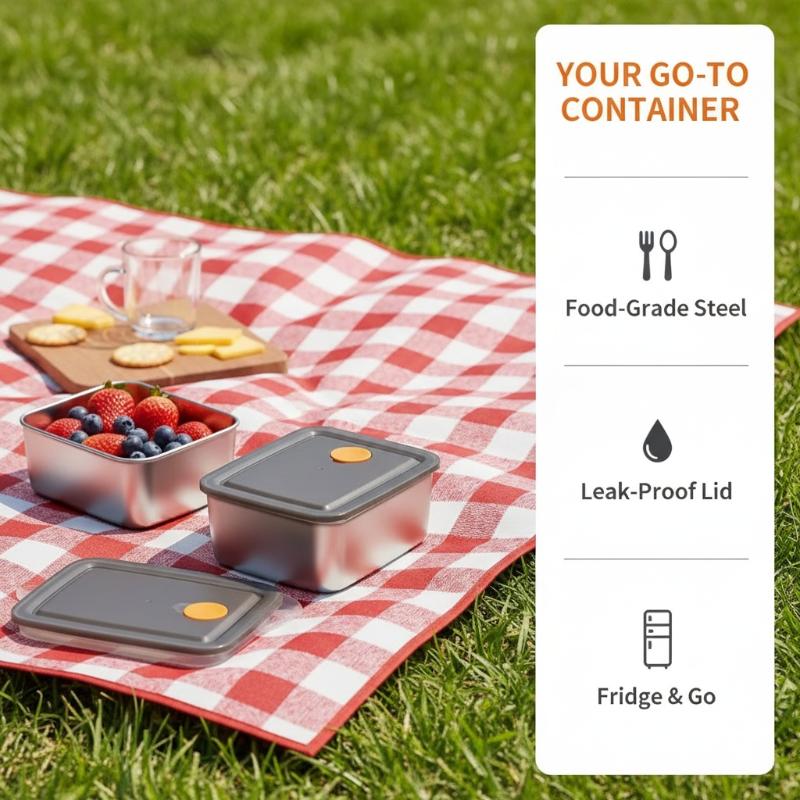 [E] 4pc Stainless Steel Food S - огляд і ціна Stackable Pantry Bin